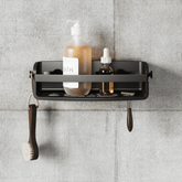 Suporte Porta Shampoo Fixação Adesivo Preto 33cm - Ela Decora